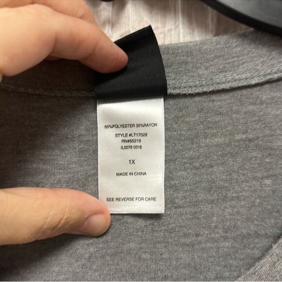 Modern Lux 1X Gray Black “NOPE” Short Sleeve Tee - Picture 8 of 10